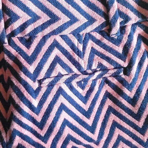 Ann Taylor LOFT Shorts Womens 4 Pink Blue Riviera Knit Zig Zag Flat Front Cotton - Picture 8 of 14